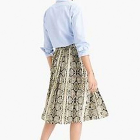 J. Crew Snakeskin Python Pleated A-Line Midi Slip Skirt - 8 - Picture 2 of 15